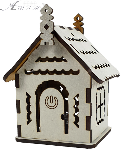 Будиночок з підсвічуванням № 4/2 світло - Повільне трикольорове перемикання, сенсорний вимикач, МДФ AS-5504, Е-005 фото 4 Будиночок з підсвічуванням № 4/2 світло - Повільне трикольорове перемикання, сенсорний вимикач, МДФ AS-5504, Е-005 фото 4