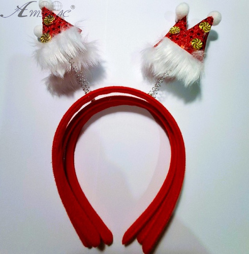 Обруч Новорічний з Ковпаком Діда Мороза  08735