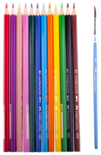 Карандаши акварельные цветные Faber Castell 12 цветов шестигранные  114413 фото 2
