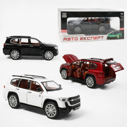 Машинка Автоэксперт Toyota Land Cruiser 300 белая 20см двери свет звук  1540-04 фото 3