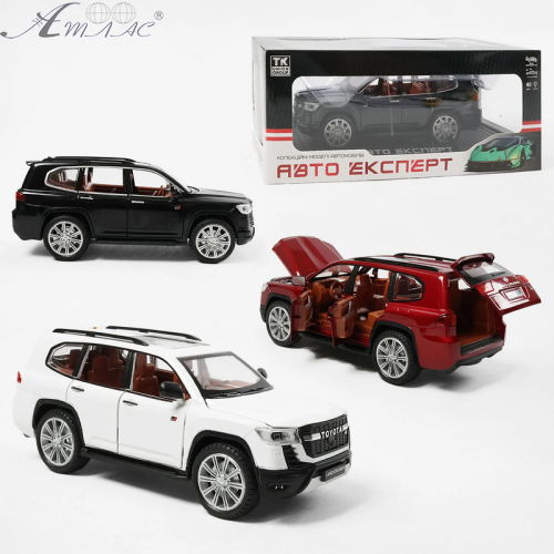 Машинка Автоексперт Toyota Land Cruiser 300 біла 20см двері світло звук  1540-04 фото 3