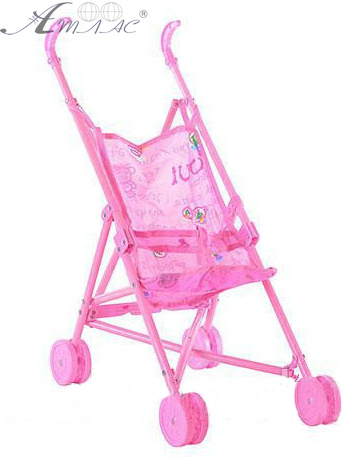 Іграшка Коляска для ляльок, пластикова Рожева з підвіскою  М0348, 886, 0881 фото 3