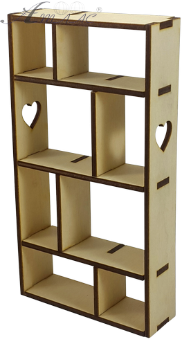 Меблі для ляльок ростом 30 см - Етажерка з сердечками з фанери AS-4022