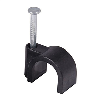 Скоба кабельная круглая  4мм Чорная 100шт  06979