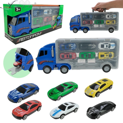 Модель Автопром Вантажівка трейлер з легковими машинками  PS006-1