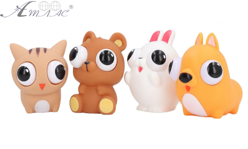 Іграшка Тварини з очима, що при натисканні на тіло випадають Мікс  8902