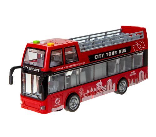 Игрушка Автобус Shuttle Bus кабрио двухэтажный красный 28 см  WY916A