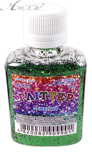 Блестки (Глиттер) Атлас 30 гр - Зеленый AS-2122, А-936 Блестки (Глиттер) Атлас 30 гр - Зеленый AS-2122, А-936