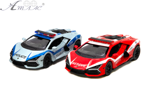 Машинка Kinsmart Lamborghini Revuelto Police/Firefighter Edition метал  KT5459WPR