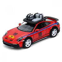 Машинка Kinsmart Porsche 911 Rally с багажом Красная  KT5481WFA