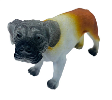 Іграшка Силіконова тягнучка собака Мастиф сіро-жовтогарячий 10см 12823