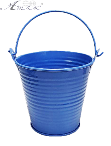 Відерко Декоративний метал 9,5 х 9,5см Диз № 2 багато смуг Синє 07099 Відерко Декоративний метал 9,5 х 9,5см Диз № 2 багато смуг Синє 07099