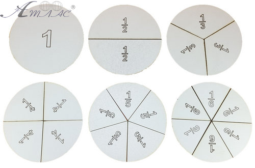 Дроби навчальні від 1 до 6 частин d = 10 см з МДФ AS-7107, О-00006 фото 2