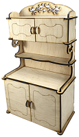Мебель для кукол типа Барби - Шкаф № 2 кухонный с полками 19 х 10 х 32 см AS-4007, F-0195