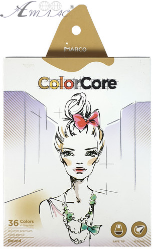 Карандаши цветные Marco Color Core 36 цветов + 1 графитовый круглый 3130-36СВ