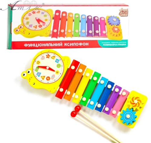 Игрушка Деревянная Ксилофон 3 в 1  38 см  62683