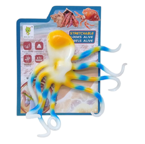 Игрушка силиконовая антистресс Осьминог яркий  17 см  6006А