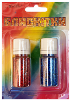 Блестки (Глиттер) Набор № 27 - 7 гр ( 2 шт ) - Синий Гол + Красный Гол AS-2227, А-997