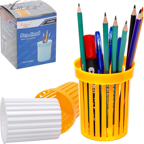 Склянка для ручок подвійний круглий 8*10см пластик  07588 фото 3