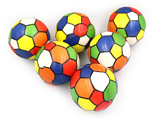 Игрушка Мяч фомовый 6,3см. резиновый детский футбольный микс цветов  9678-6.3