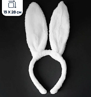 Іграшки Обруч Вушки Зайчики хутряні 28см білі  06762