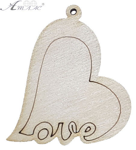 Фигурка фанерная - Сердце Love, кулон 4,5 х 4,5 см AS-4713, В-0269