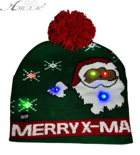 Шапка в'язана з підсвічуванням d=20+см зелена Merry... 07495 фото 2 Шапка в'язана з підсвічуванням d=20+см зелена Merry... 07495 фото 2