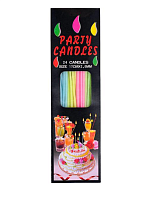 Свічки Набір 24 шт 17 см, неон, тонкі у блістері  10-88