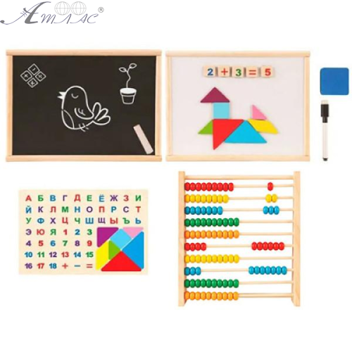 Іграшка Дерев'яна Пора до школи 2в1 рахунки+дошка магн. MD1601 Іграшка Дерев'яна Пора до школи 2в1 рахунки+дошка магн. MD1601