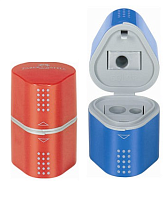 Точилка FABER-CASTELL GRIP 2001 треугольная синяя,красная 3 отверстия 183801