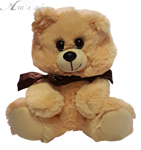 Іграшка М'яка Ведмедик з бантом персиковий 23 см  В237/0