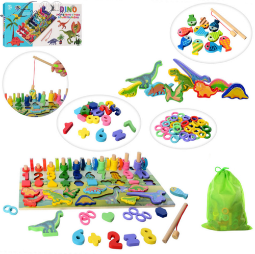 Іграшка дерев'яна Dino Навчально-ігрова дошка MD 2758 Іграшка дерев'яна Dino Навчально-ігрова дошка MD 2758