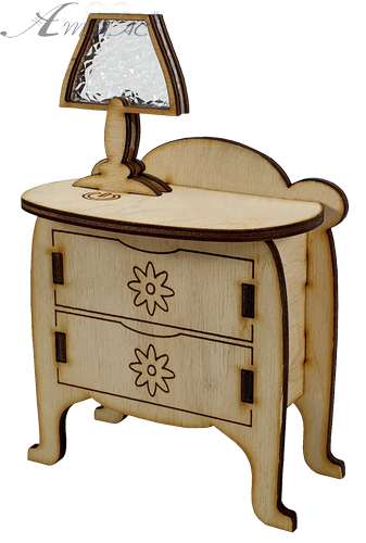 Комод з настольною лампою, сенсорний вимикач, фанера 10 х 6 х 16 см AS-5532, Е-053 фото 2