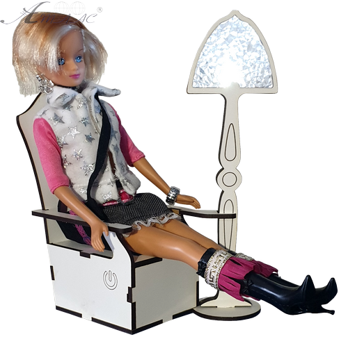 Крісло з торшером, сенсорний вимикач, МДФ 11 х 14 х 20 см AS-5535, Е-052 фото 3