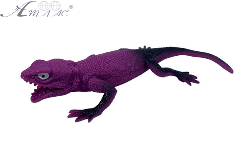 Іграшка Силіконова тягнучка Ящірка фіолетова 15см  04760