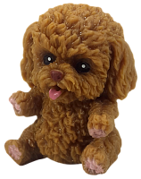 Іграшка силіконова антистрес сидяча собачка велика руда 7 см  04364