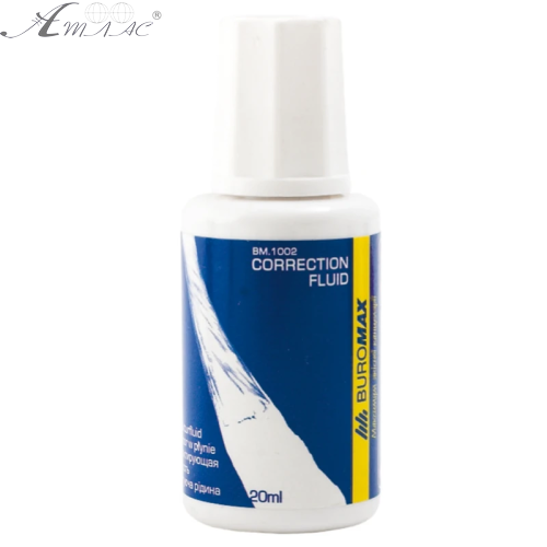 Корректор жидкий с кисточкой Buromax 20мл. спирто-маслянный BM1002 Корректор жидкий с кисточкой Buromax 20мл. спирто-маслянный BM1002
