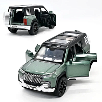 Машинка Автоексперт Range Rover Defender зелена 14см двері світло звук  16744