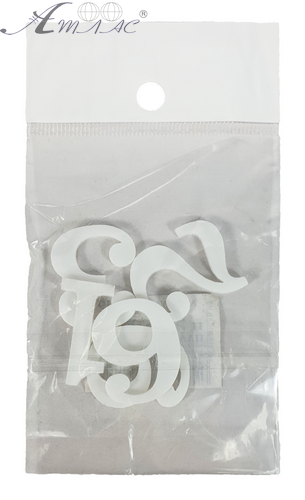 Пластиковые Цифры арабские 4шт белые 3мм h=3см AS-0069