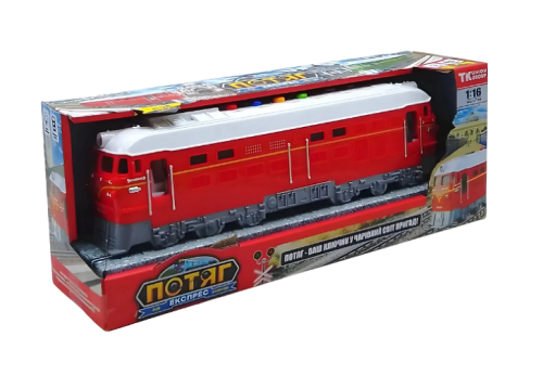 Игрушка Поезд тепловоз красный свет звук 34 см  94308 фото 2