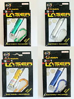 Брелок фонарик - лазер LASER с карабином 3 в 1 арт 568