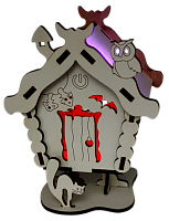 Домик с подсветкой №  7/1 свет - Быстрое трехцветное переключение, сенсорный выключатель, МДФ AS-5514, Е-015