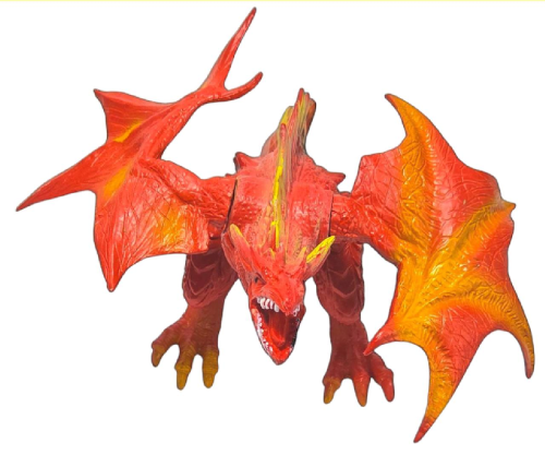 Игрушка Дракон фигурка Оранжевый стоит 16см резина  11266 фото 2