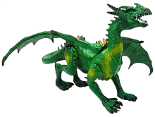 Игрушка Дракон фигурка Зеленый с крыльями 16см резина  10717