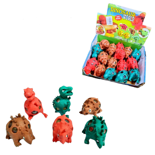 Игрушка силиконовая антистресс Динозавр с орбизами 9см  6080-7