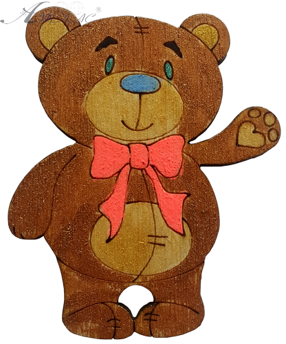 Фигурка фанерная - Мишка с бантом 6 см AS-4682 фото 2 Фигурка фанерная - Мишка с бантом 6 см AS-4682 фото 2