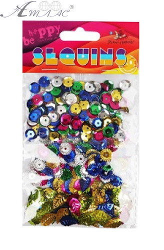 Пайетки Микс форм 3в1 цветные 15 грамм 160391 Пайетки Микс форм 3в1 цветные 15 грамм 160391