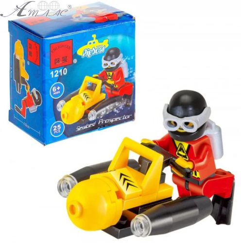 Іграшка Конструктор Brick Pigboat Підводний скутер 25 деталей 1210 Іграшка Конструктор Brick Pigboat Підводний скутер 25 деталей 1210