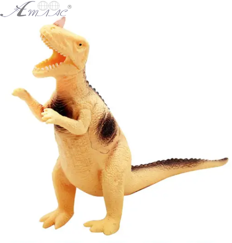 Игрушка силиконовая антистресс, динозавр бежевый с рогом 14 см  03465 фото 2