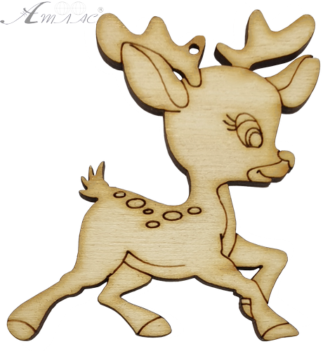 Фігурка фанерна - Оленятко з ріжками 6 см AS-4691, В-0255